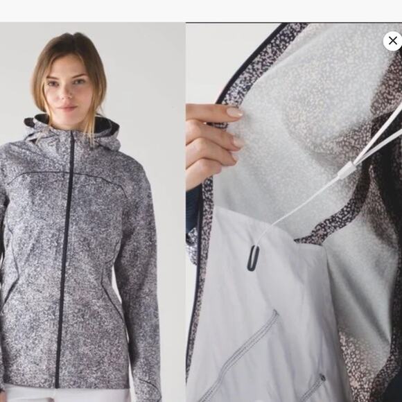 NEW Lululemon Runaway Jacket Pebble Print Parfait Pink Alberta Lake Wmn’s Size 6 - Picture 2 of 13